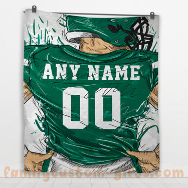 Custom Premium Quilt Blanket New York Jersey American Football Personalized Quilt Gifts for Her & Him